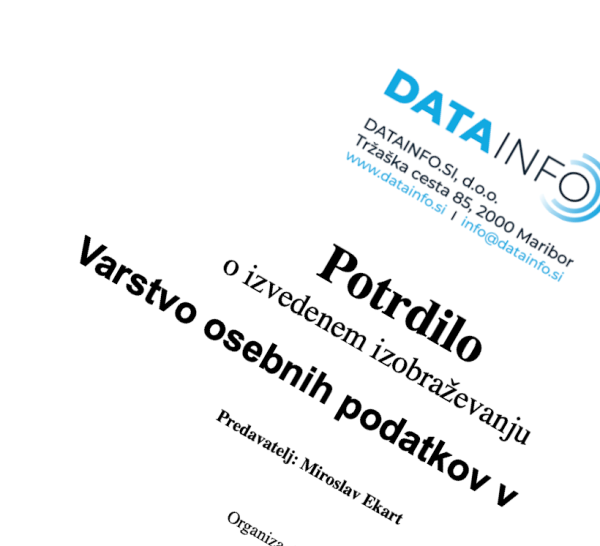 Potrdilo za udeležence seminarja